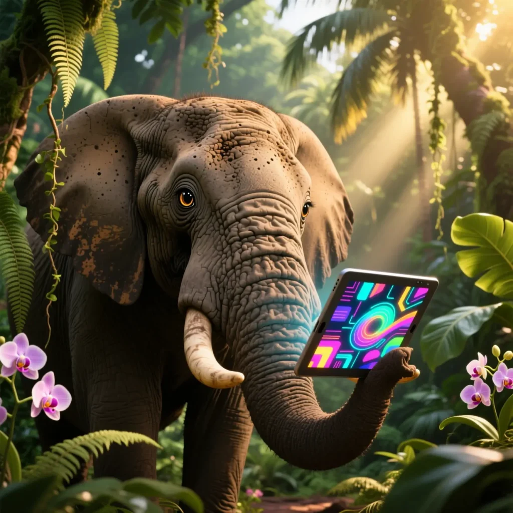 Smart Elephant Snaps 