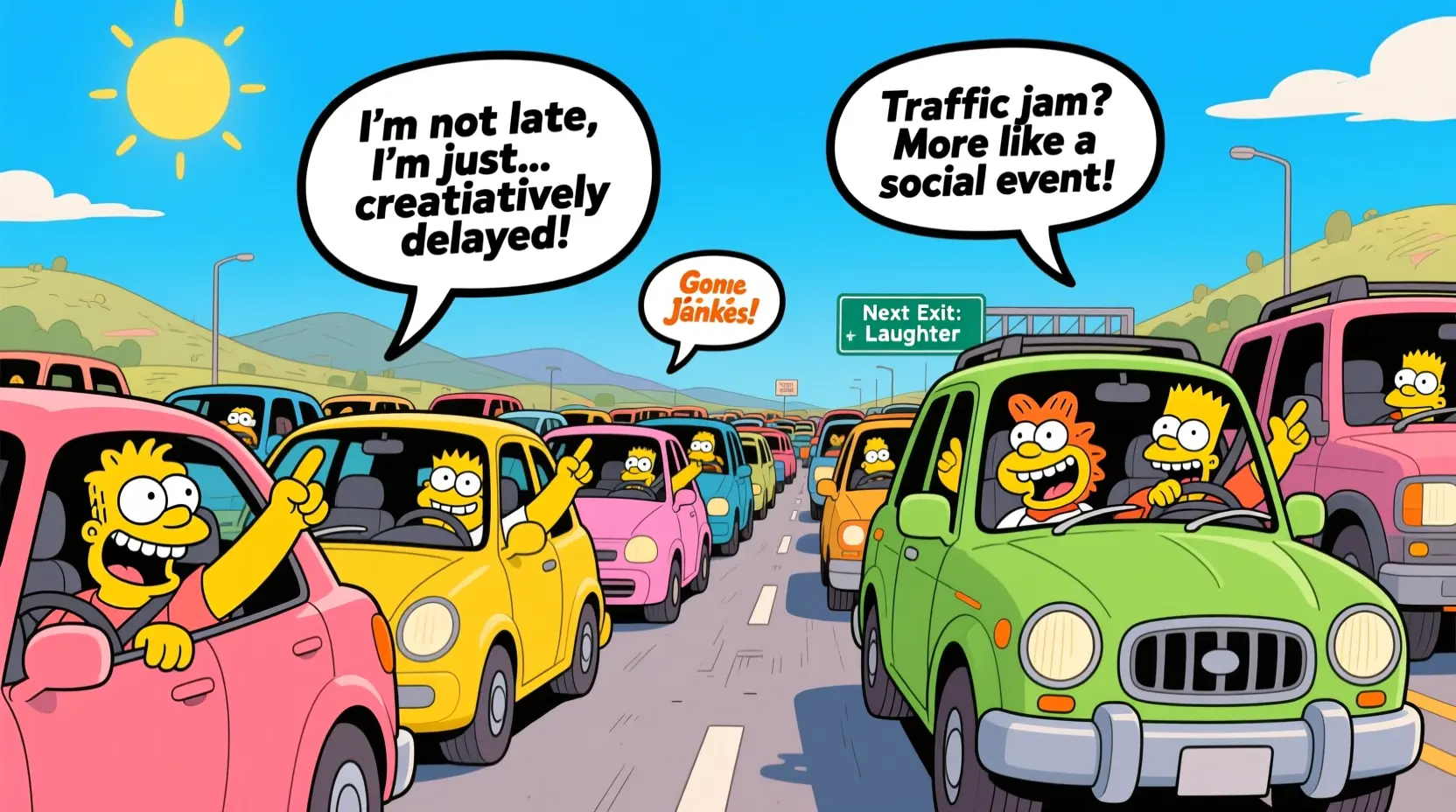 Traffic jam jokes funny 0ne liner