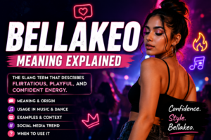 Bellakeo meaning explained with slang usage, nightlife culture, and social media trend illustration