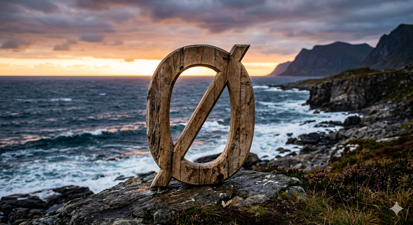Illustration of the o with slash symbol Ø showing its meaning and use in language and technical contexts.