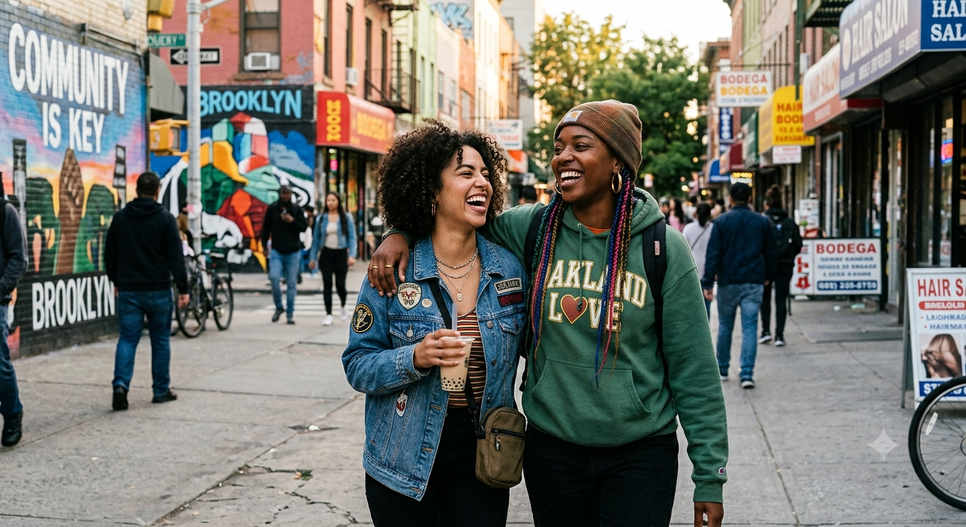 Two close female friends together illustrating the meaning of homegirl and strong friendship in everyday life.