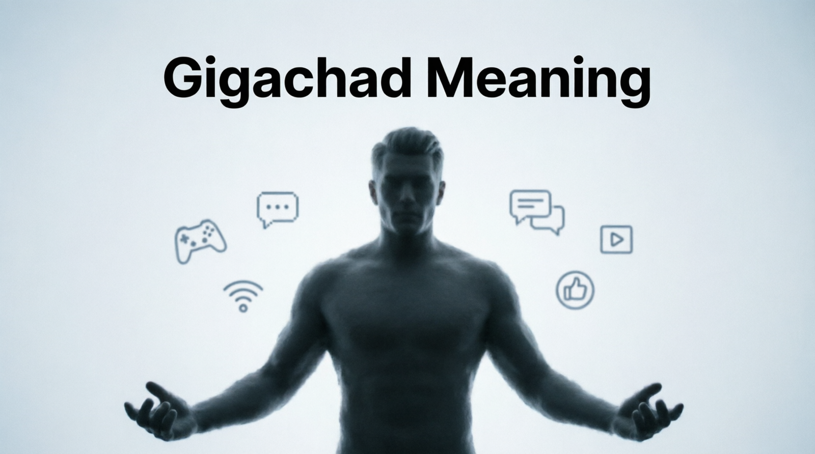 Stylized illustration representing the Gigachad internet meme and modern online slang.