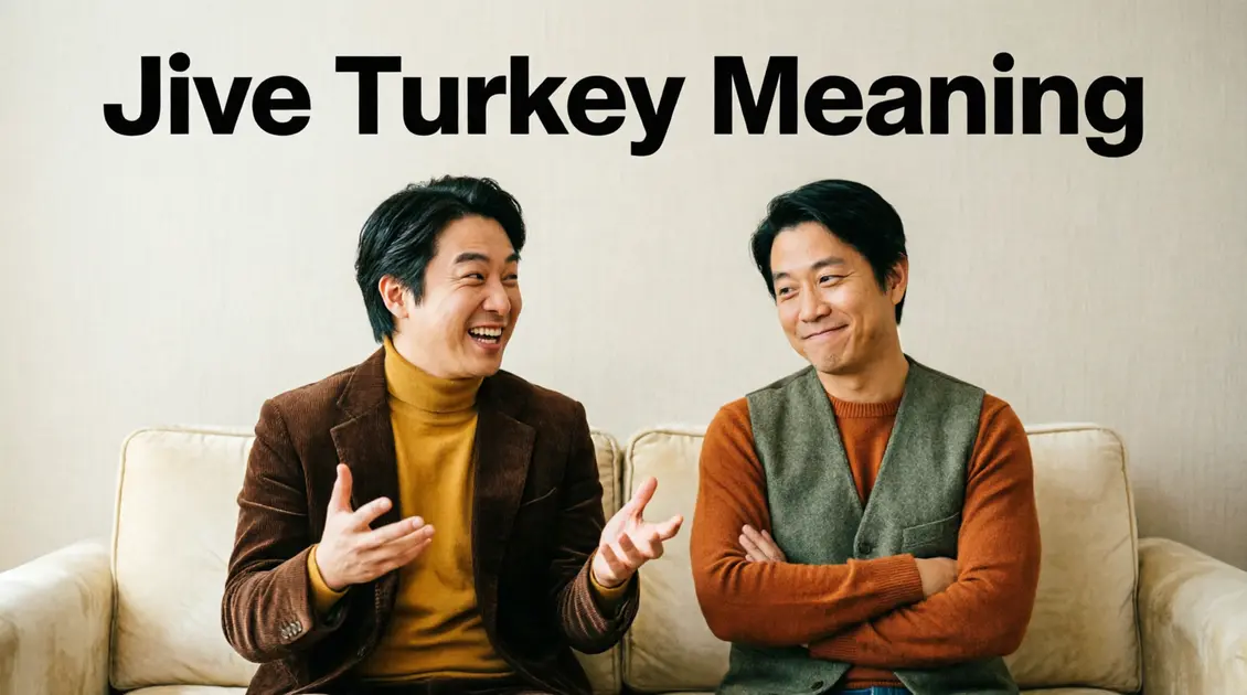 Retro illustration showing the meaning of jive turkey in classic American slang.