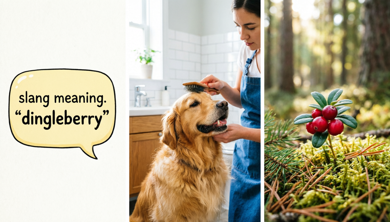Dingleberry meaning explained with slang, pet grooming, and wild cranberry examples