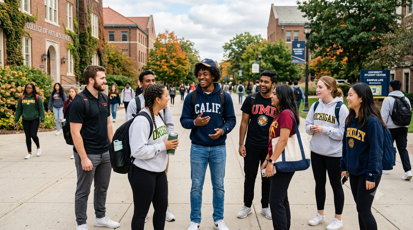 College students representing frat boy culture and fraternity life on a university campus